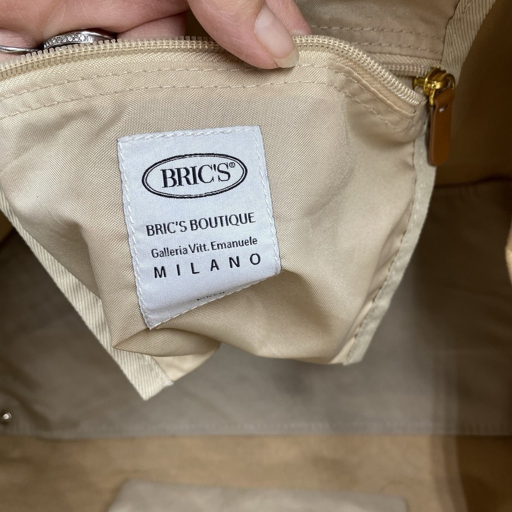 Bric's Italian Travel Bag Weekender Duffel Bag Black Leather 20" Great Condition - Picture 8 of 16